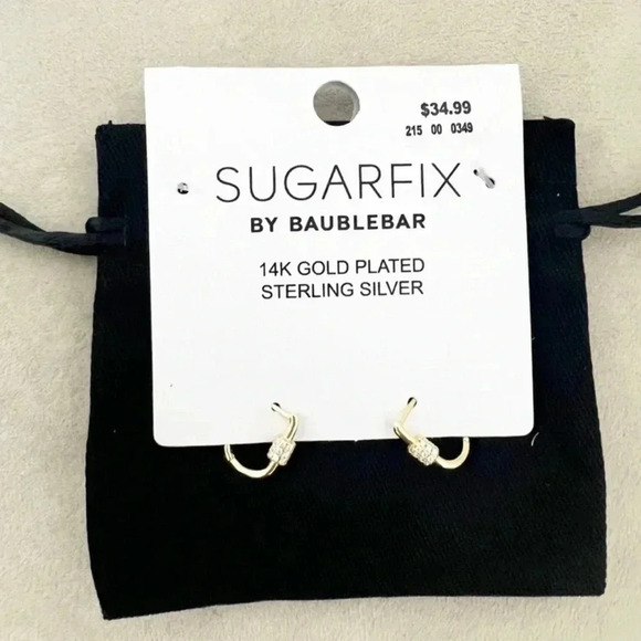 NWT Sugarfix by Baublebar 14k Gold Plated Sterling Silver Earrings 4 - Picture 1 of 2